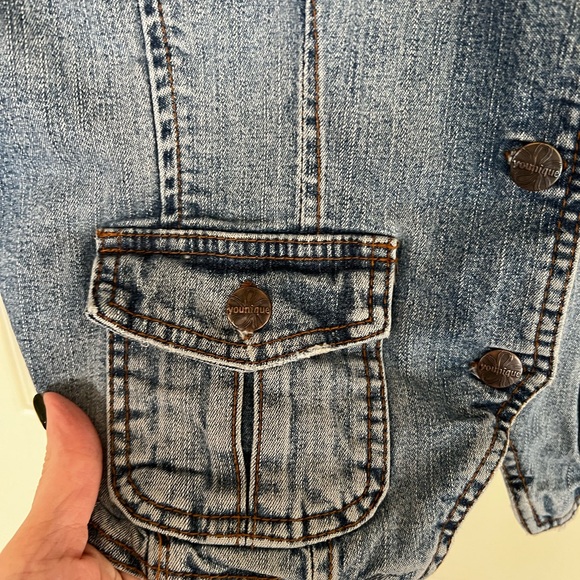 Vintage Y2K Blue Denim Button-Up Vest Cotton Blend - Picture 4 of 10